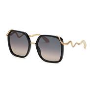 Roberto Cavalli Donna SRC003M 700 Occhiali da sole Acetato Nero Grigio Squadrata Normale Sfumato
