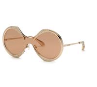 Roberto Cavalli Donna SRC011S 300X Occhiali da sole Metallo Oro Marrone Maschera Normale Specchiato