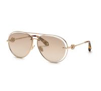Roberto Cavalli Donna SRC032M 300G Occhiali da sole Metallo Oro Marrone Pilot Normale Sfumato