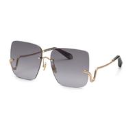 Roberto Cavalli Donna SRC061 300 Occhiali da sole Metallo Oro Fumo Squadrata Antiriflesso Sfumato