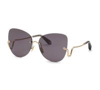 Roberto Cavalli Donna SRC062 300 Occhiali da sole Metallo Oro Fumo Farfalla Antiriflesso