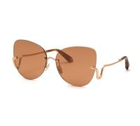 Roberto Cavalli Donna SRC062 8FCX Occhiali da sole Metallo Oro Marrone Farfalla Normale Specchiato