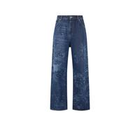 Roberto Cavalli - Jeans a gamba larga con motivo drago e floreale - - Jeans - Uomo - Blu - W30