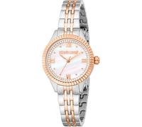 Roberto Cavalli Lady - Orologio Da Polso Da Donna Al Quarzo Moda Bracciale E Cassa In Acciaio Inox Di Colore Grigio Quadrante Analogico Bianco - RC5L124M0105