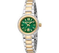 Roberto Cavalli Lady - Orologio Da Polso Da Donna Al Quarzo Moda Bracciale E Cassa In Acciaio Inox Di Colore Oro Quadrante Analogico Verde - RC5L123M0095