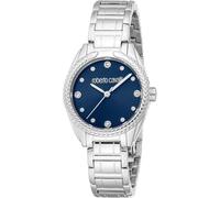 Roberto Cavalli Lady - Orologio Da Polso Da Donna Al Quarzo Moda Bracciale E Cassa In Acciaio Inox Di Colore Grigio Quadrante Analogico Blu - RC5L118M0035