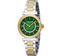 Roberto Cavalli Roberto Cavalli Lady - Orologio Da Polso Da Donna Al Quarzo Moda Bracciale E Cassa In Acciaio Inox Di Colore Grigio Quadrante Analogico Verde - RC5L137M0075