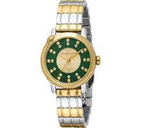 Roberto Cavalli Roberto Cavalli Lady - Orologio Da Polso Da Donna Al Quarzo Moda Bracciale E Cassa In Acciaio Inox Di Colore Grigio Quadrante Analogico Verde - RC5L116M0085