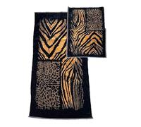 Roberto Cavalli Set Asciugamani in Spugna di Puro Cotone Art. African Zebra - Oro