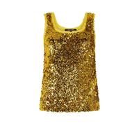 Roberto Cavalli, ,Tops ,Donna ,Giallo ,M Gold Sequin Top