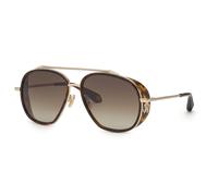 Roberto Cavalli Unisex Roberto Cavalli SRC008M 594 Occhiali da sole Metallo Oro Marrone Squadrata Normale Sfumato