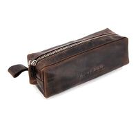 Roberto Romano 48214 - Astuccio in pelle per penne, penne o penne stilografiche, astuccio in pelle oliata, portapenne circa 20 x 6 x 7 cm, marrone