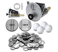 Roberto Sport Calcio Balilla Gettoniera Meccanica Universale per a gettoni, con Set da 100 gettoni Metallici a 4 gole Diametro mm. 24,7. in Omaggio di 10 Palline per Calcio Balilla.