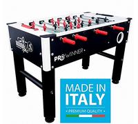 Roberto Sport Calciobalilla Professionale PRO Winner 2.0 Nero Aste Rientranti da Interno con Palline & Spray Lubrificante - New Model
