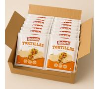 Roberto Tortillas di Grano Tenero - 12 pezzi di Tortilla Piadina Sottili, Arrotolabili e 100% Vegetali - Ideali per Wrap, Burritos e Fajitas Piatti Caldi e Freddi