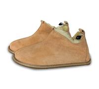 Robert's Rugs Pantofole unisex in vera pelle e lana, 100% naturale, realizzate a mano, suola rigida, Beige, 39 EU