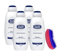 Roberts Shampoo Neutro, Per Tutta La Famiglia, Uso Frequente, Per Tutti i Tipi Di Capelli, Con Ingredienti Di Origine Naturale e Vitamina B3 450ml (4 Unità) + Spazzola Scioglinodi