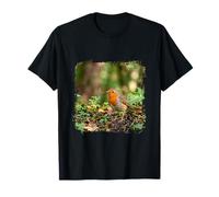 Robin Bird Forest Fauna Selvatica, Scena Boschiva Maglietta