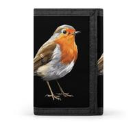 Robin Bird - Portafogli con stampa a tre pieghe, tasca frontale, con scomparti per carte di credito, per uomo e donna, Stile:, Taglia unica