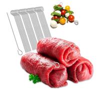Robin Goods® 32x aghi per involtini in acciaio inossidabile - spiedini di carne lunghi 11 cm, antiruggine, durevoli - spiedini in set, clip di ricambio per involtini (32 pezzi - ago)
