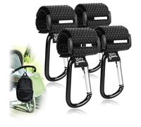 Robin Goods® 4X Ganci per Carrozzina con pomelli in Gomma Antiscivolo per Borse per Pannolini - Supporto per Borsa per Carrozzina - moschettone - moschettone per Carrozzina - Gancio (4 Pezzi)