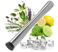 Robin Goods® Cocktail Muddler - Tritaghiaccio in acciaio inossidabile - Tritaghiaccio - Mortaio da cocktail con testa in plastica - Spremi lime - Accessori da bar e cucina (1 pezzo - pestello)