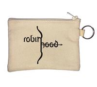 Robin Hood Bow Minimalist Archer Graphic Portachiavi Portamonete Beige