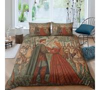 Robin Hood nel bosco 3D Set Copripiumino Stampato, Set Di Biancheria Da Letto in Microfibra, Red Haired Girl Crowd Hunter Set 3 Pieces Con Federe Per Adulti, Adolescenti, Bambino Double（200x200cm