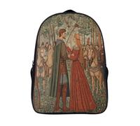 Robin Hood nel bosco Zaini Stampa 3D Multifunzione Zaino Da Viaggio Red Haired Ragazza Crowd Hunter Bookbag Tasche Nascoste Laterali Daypack Borsa Da Scuola 16 inch