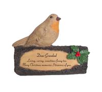 Robin / Log Decorazione Memoria Natalizia Ornamento 17Cm - Caro Nonno