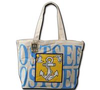 Robin Ruth Borsa A Spalla Cotone Poliestere Beige Blu OTG5123I