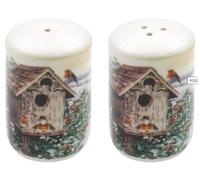 Robin Sale e Pepe Shakers Bone China Cruet Set Red Breast Bird Natale