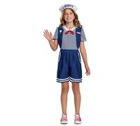 Robin Scoops Ahoy Costume, Official Stranger Things Halloween Costume with Hat, Kids Size (7-8)
