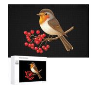 Robin seduto sul ramo di un albero di vischio puzzle per adulti attività familiari giochi decorazione casa puzzle 1000 PCS