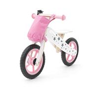 ROBINCOOL BICICLETA CORREPASILLOS SIN PEDALES MONTESSORI ECO MADERA "STREET CIRCUIT ROSA" CON CESTA INCLUIDA 83 X 36 X 55 CM Cura della persona e salute