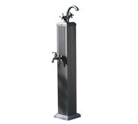 Robinet antigel vertical extérieur, borne d'arrosage noire pour eau chaude et froide, idéale pour l'irrigation et le lavage - Colonne d'eau robuste, résistante aux intempéries et performante