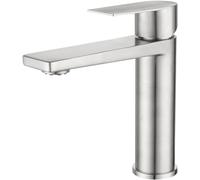 Robinet de Bassin doré brossé Baillé Robinet d'évier de pulvérisation à poignée de Pull-Out Robinet de comptoir monté sur Le Plafond à Eau Chaude et à Eau Froide (Chrome Short)
