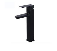 Robinet de Bassin doré brossé Baillé Robinet d'évier de pulvérisation à poignée de Pull-Out Robinet de comptoir monté sur Le Plafond à Eau Chaude et à Eau Froide (Chrome Short)