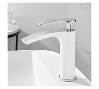 Robinet de Bassin doré brossé Baillé Robinet d'évier de pulvérisation à poignée de Pull-Out Robinet de comptoir monté sur Le Plafond à Eau Chaude et à Eau Froide (Chrome Short)