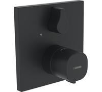 Hansa Hansaliving rubinetto doccia, set pronto per il montaggio, termostatico, a incasso, 81139562, Colorazione: nero opaco - 8113956233