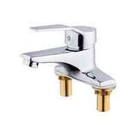 Robinet de lavabo de Salle de Bain en cuivre Double Hole Robinet Robinet d'évier Chaud Robineur à tête Unique Robinet de Lavage à Main (cuivre)