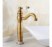Robinet de Salle de Bain en Laiton Antique, Robinet de vanité de Salle de Bain pivotante à 360 °, Robinet de Bassin D'eau Froide/Chaude, Robinet de lavabo de Salle de Bain à Une Seule Manche,