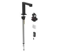 Robinetterie de lavabo Geberit Brenta, saillie 195mm, avec mitigeur, alimentation par pile, pour boîtier de fonction encastré, 116.194.14.1, 116.194.14.1, Colorazione: nero opaco, con rivestimento fac