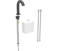 Miscelatore per lavabo Geberit Piave, sporgenza 167 mm, con miscelatore, funzionamento a generatore, con scatola funzioni da esterno, 116.166., Colorazione: nero opaco, con rivestimento facile da pulire - 116.166.14.1