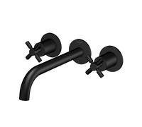 Miscelatore per lavabo Steinberg serie 250, set completo, 3 fori, incl. corpo incasso, sporgenza 245 mm, 2501916, Colorazione: Nero