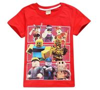 Roblox, maglietta in cotone traspirante, per giochi in famiglia o in squadra. Ideale per maschi e femmine e anche come pigiama Rosso 2. 9-10 Anni