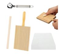 RobLuX Tagliere per Gnocchi Tagliere Gnocchi Legno Tagliere per Pasta con 1 Bastoncino Plastica Tarocco per Impasti Coltello per Tagliatelle a Fette per Realizzare Garganelli e Gnocchi