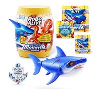 ROBO ALIVE Deep Sea Monster Surprise di ZURU, scatola da scoprire e animale elettronico giocattolo per bambini (squali)