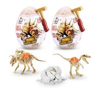ROBO ALIVE Mini Dino Fossil Find Scavare e scoprire per bambini dai 4 agli 8 anni, Scavi di fossili preistorici, giocattoli educativi, ottimo kit scientifico (2 Pack, Troodon & Kosmoceratops)