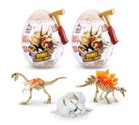 ROBO ALIVE Mini Dino Fossil Find Scavare e scoprire per bambini dai 4 agli 8 anni, Scavi di fossili preistorici, giocattoli educativi, ottimo kit scientifico (2 Pack, Gigantoraptor & Stegosaurus)